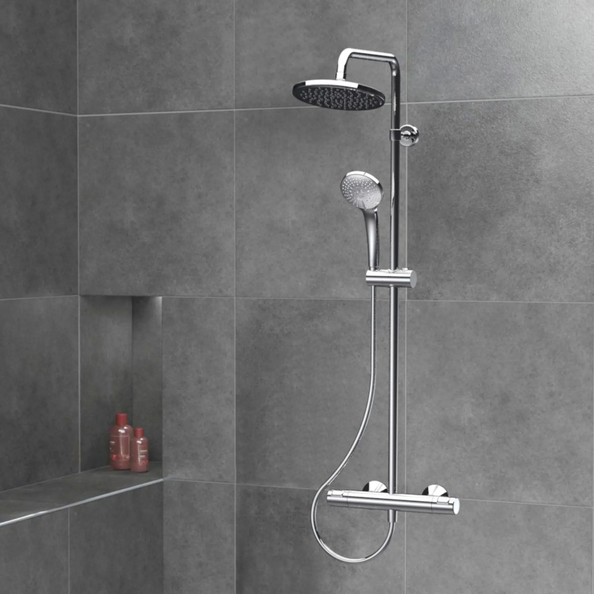 Børma Idealrain Ceratherm CT25 brusesystem, Ø100 mm, krom