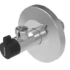 BROEN Ballofix® kuglehane, 1/2" x 3/8", forkromet messing, med roset Ø77mm og greb
