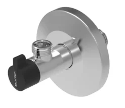 BROEN Ballofix® kuglehane, 1/2" x 3/8", forkromet messing, med roset Ø77mm og greb