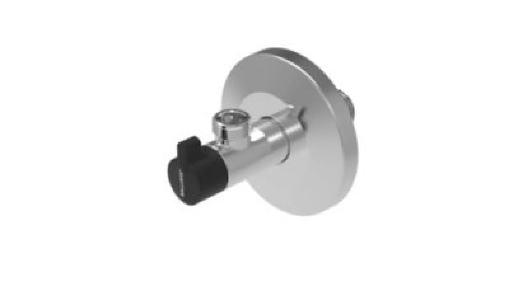 BROEN Ballofix® kuglehane, 1/2" x 3/8", forkromet messing, med roset Ø77mm og greb