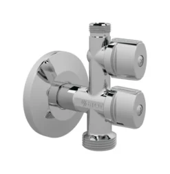 BROEN stopventil med greb, 1/2"x3/4"x3/8", vinkel, roset og kontra forkr.