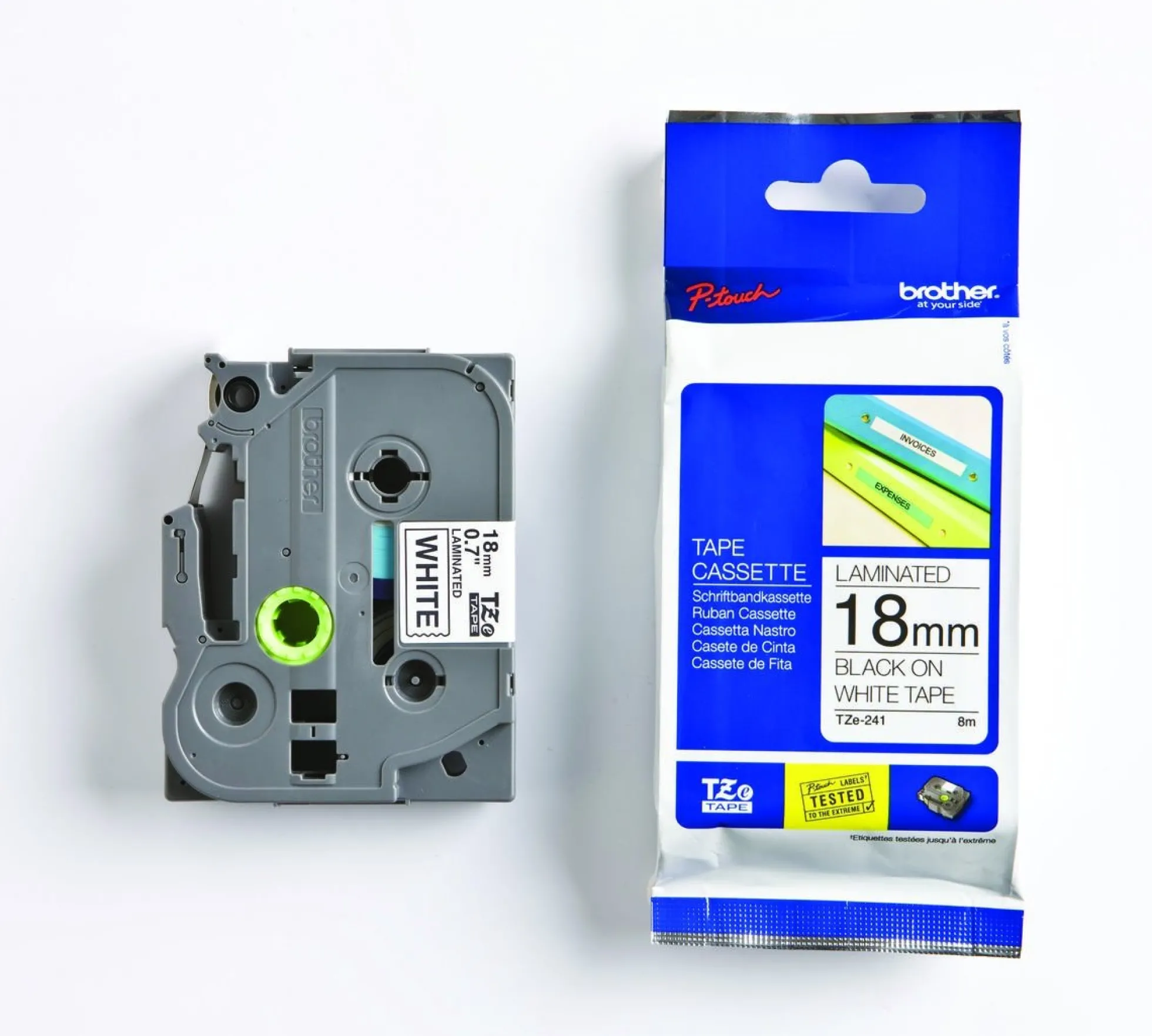 Brother Tapes TZeS241 18mm hvid/sort