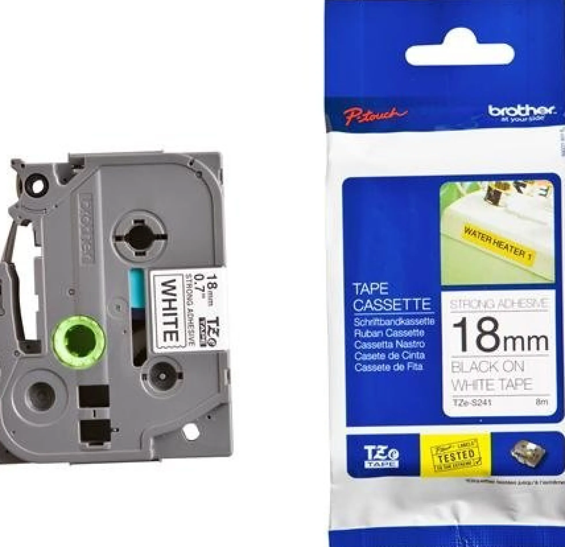 Brother Tapes TZeS241 18mm hvid/sort
