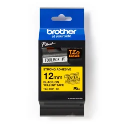 Brother tape TZe-S631, sort/gul, 12 mm, 8 meter