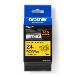 Brother tape TZe-S651, sort/gul, 24 mm x 8 meter
