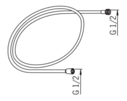 Bruserslange, 1500 mm, satinfarvet - Oras