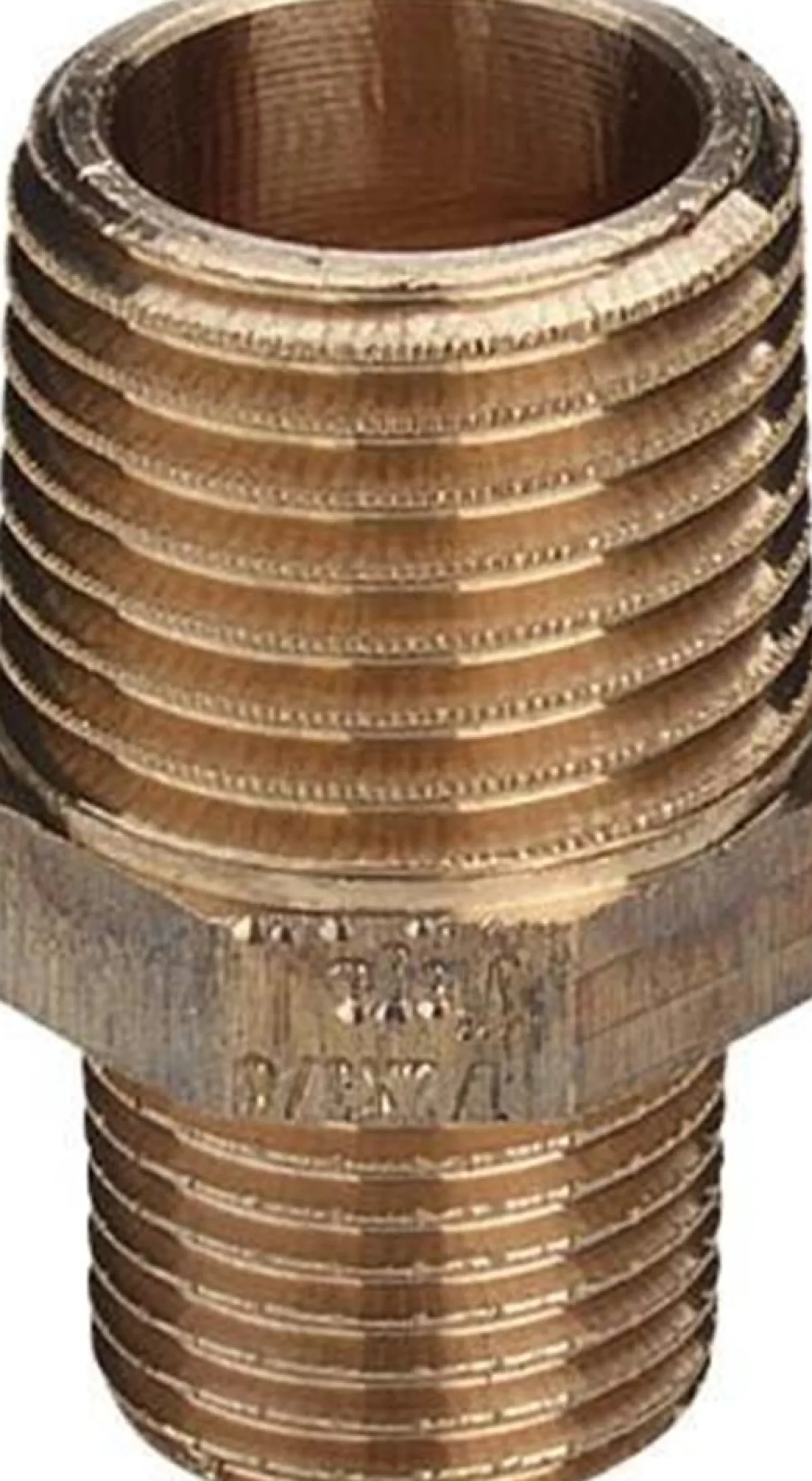 Brystnippel, 1/2" x 3/8", rødgods silicium bronze - Viega