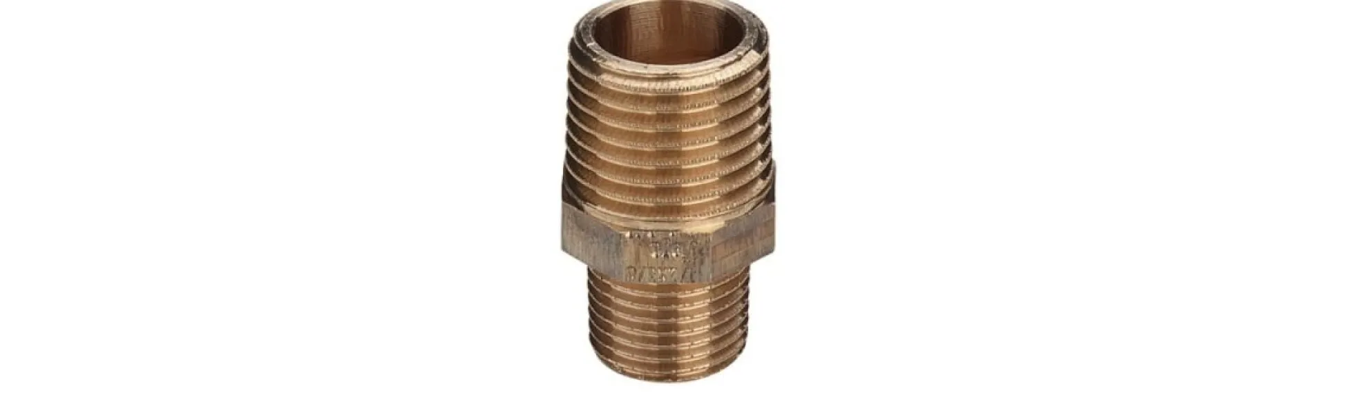Brystnippel, 1/2" x 3/8", rødgods silicium bronze - Viega