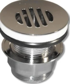 Bundventil, 1 1/4", med rist, uden overløb, krom