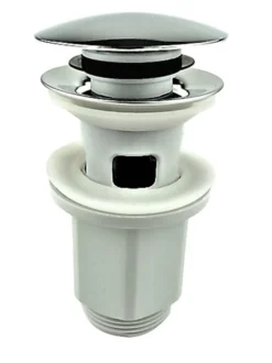 Bundventil pop-up, 1 1/4", med overløb, plast, forkromet