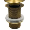 Bundventil push-up, 1 1/4", uden overløb, børstet messing