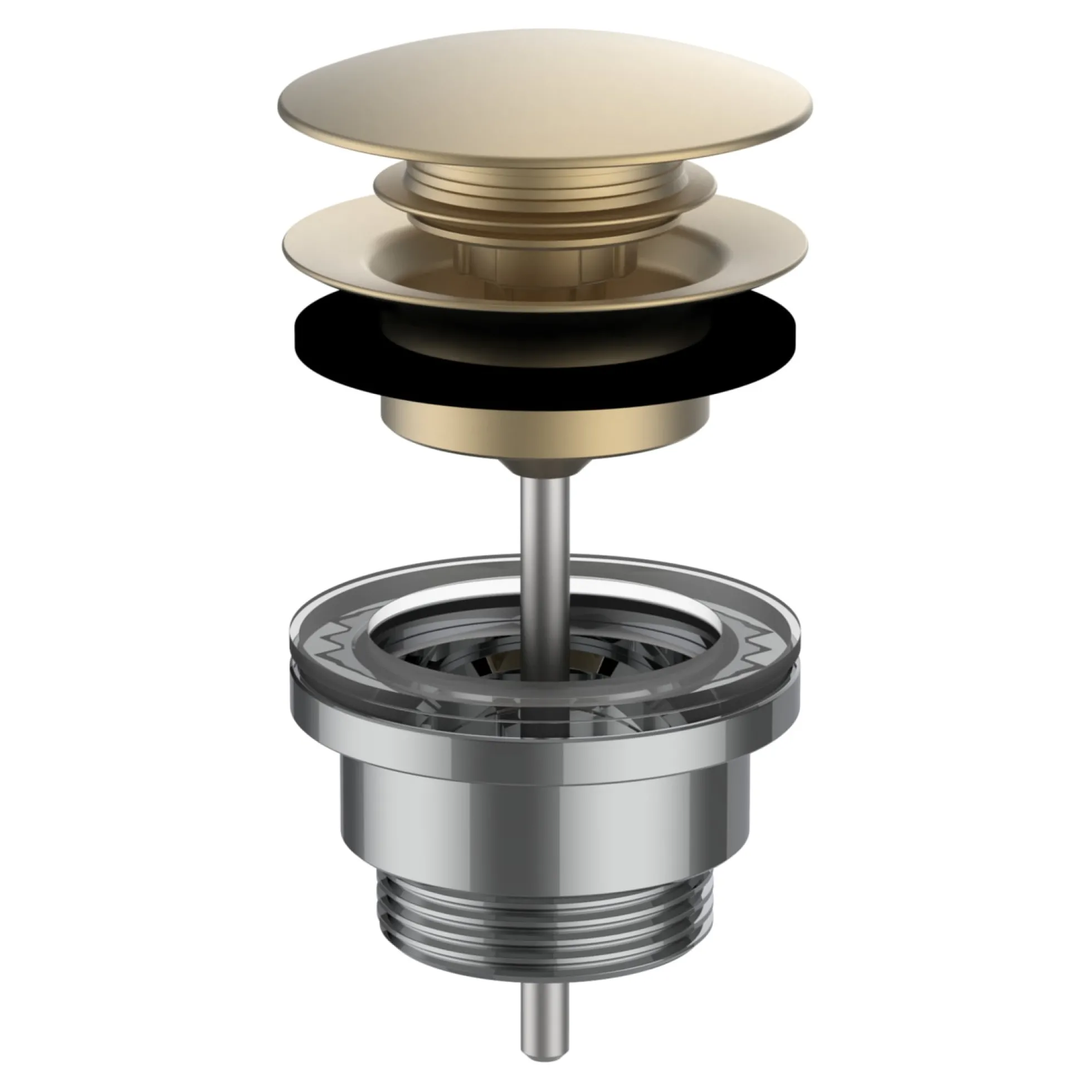 Bundventil, 1 1/4" x 63 mm, bleget guld PVD - LAUFEN