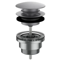Bundventil, 1 1/4" x 63 mm, børstet stål PVD - LAUFEN