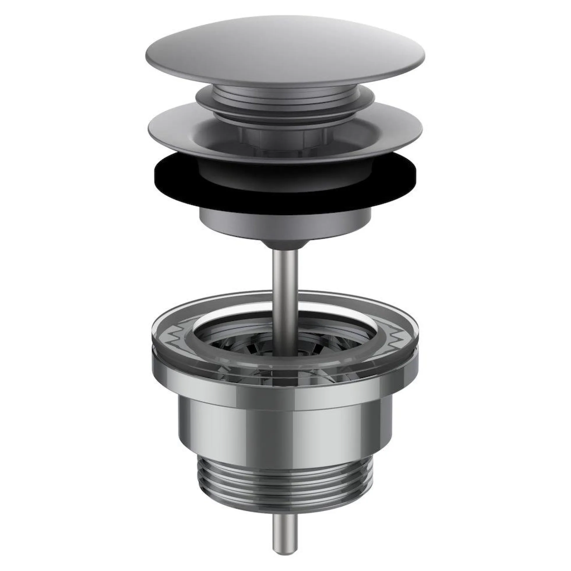 Bundventil, 1 1/4" x 63 mm, børstet stål PVD - LAUFEN