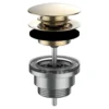 Bundventil, 1 1/4" x 63 mm, poleret guld PVD - LAUFEN
