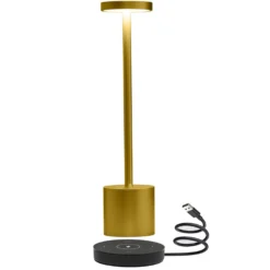 Candela Opladelig LED bordlampe med trådløs opladning - Guld, IP54, Inde/ude, touch dæmpbar