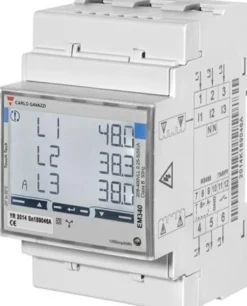 Carlo Gavazzi – Digital DIN-skinne elmåler til direkte måling og med puls udgang, 230/400Vac / 3-faset / 65A / 50Hz / MID-godkendt (type EM340 DIN AV2 3 X O1 PF B)