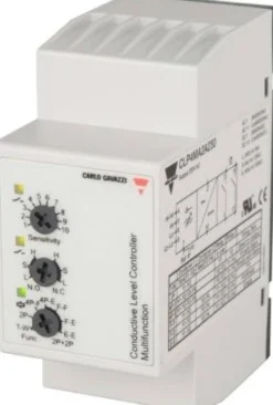 Carlo Gavazzi – Niveaurelæ/forstærkerrelæ for konduktiv sensor, 230Vac/dc (CLP4MA2A230)
