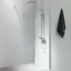 Cassøe Fritstående Væg, 80x200 cm, Klart Glas med Forhængsstang