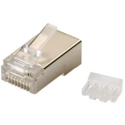Cat 6A FTP RJ45 (8P8C) modular plug t. stiv rund ledning, AWG 24-26