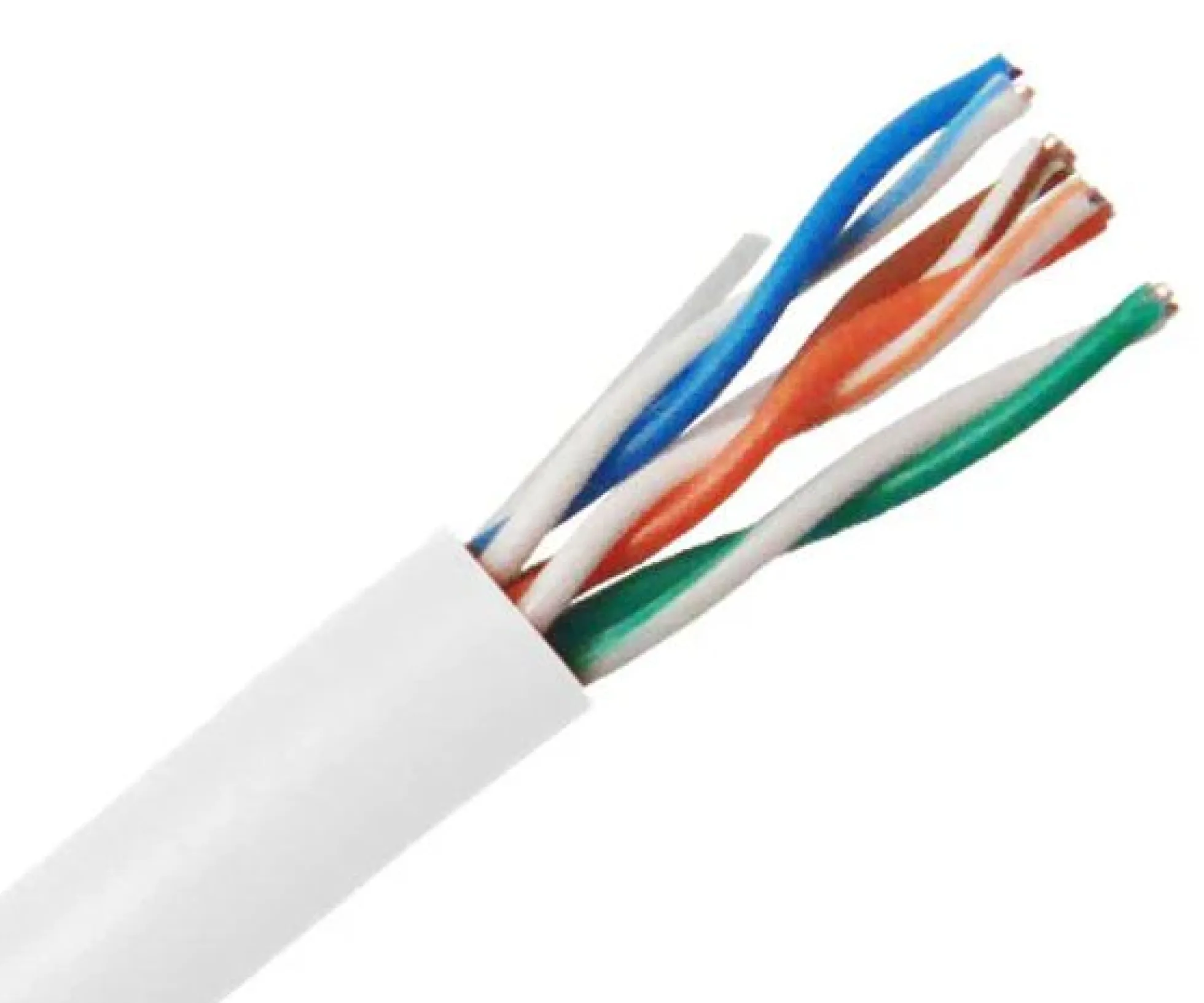 Cat6 UTP solid, 23AWG, 0.55 mm CCA, PVC, U/UTP CAT6, 305 meter, hvid