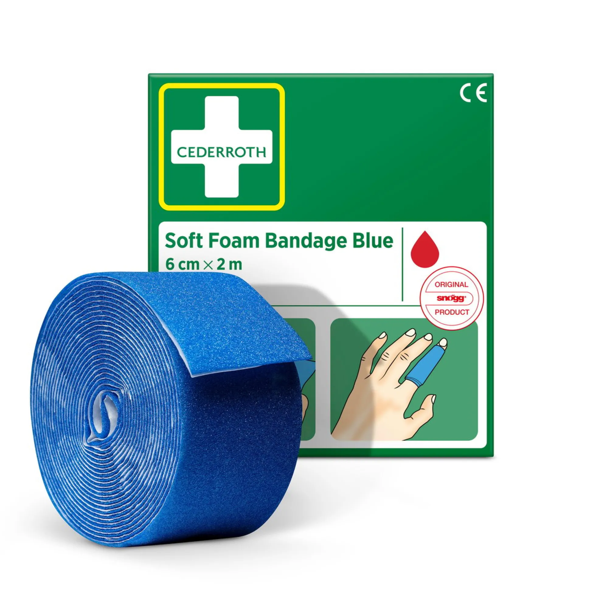 Cederroth Soft Foam bandage, blå, 6x200cm