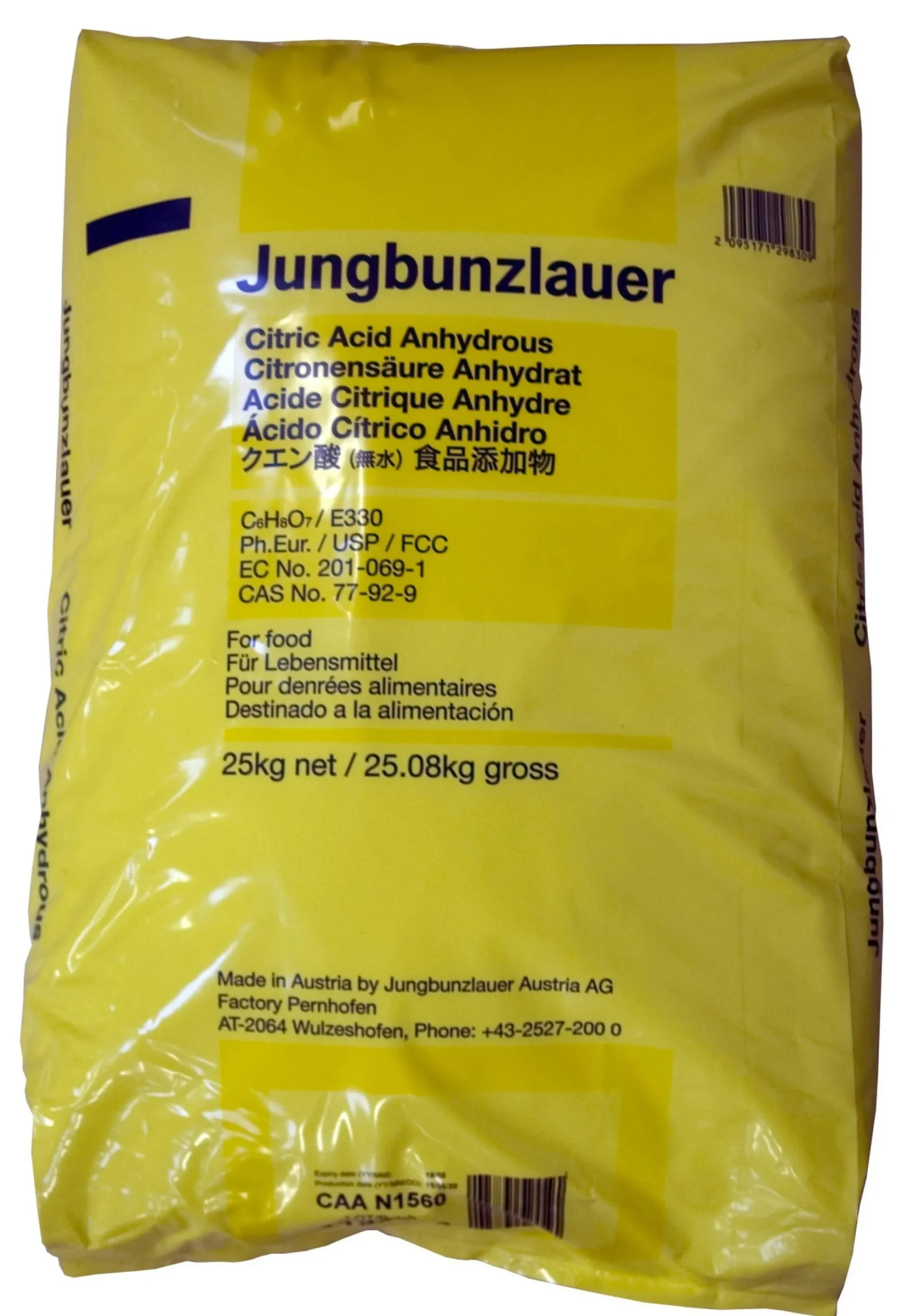 Citronsyre, 25 kg