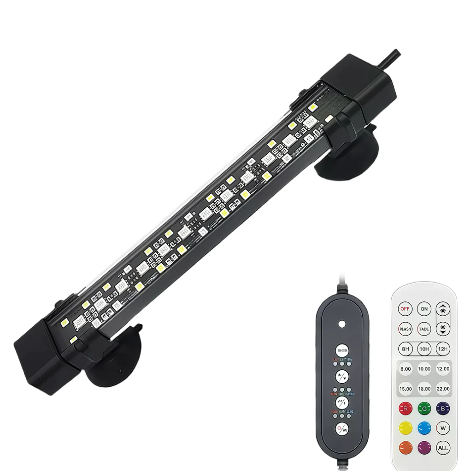 20 cm akvarie armatur, 8W LED, RGB+NW, IP68