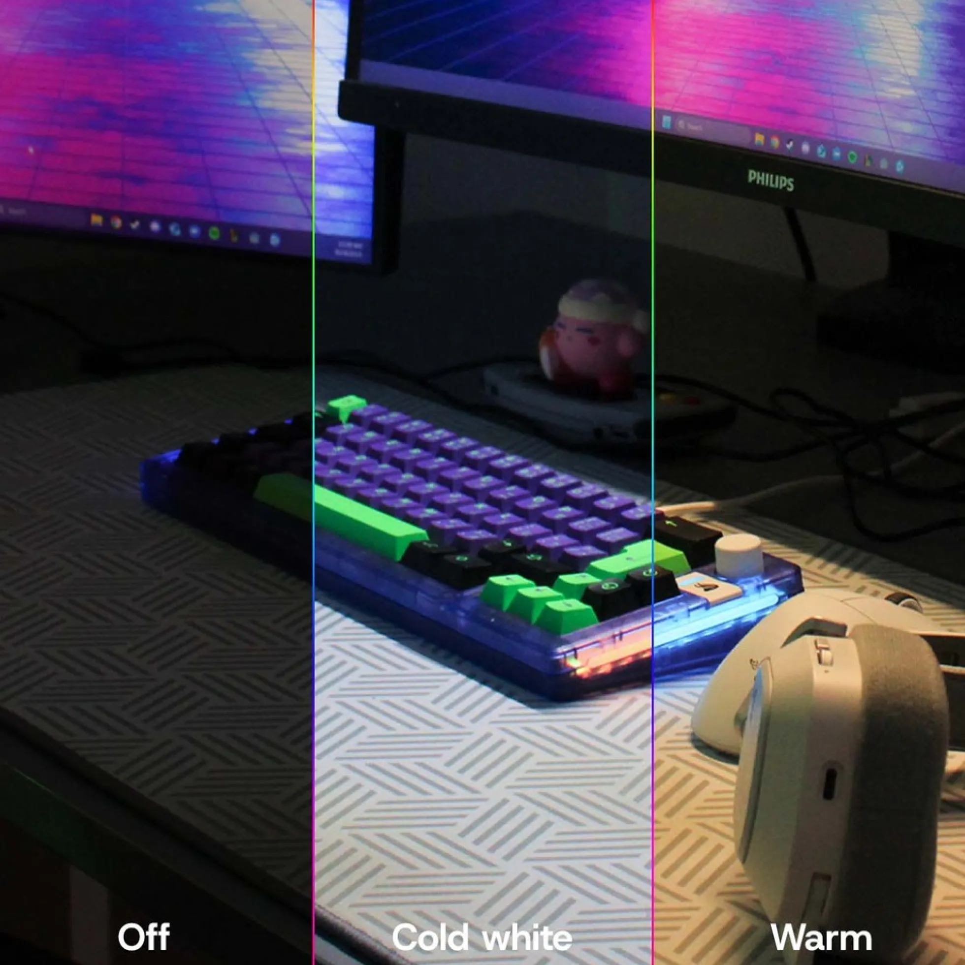 45cm skærmlys CCT lampe, 5V USB, 4W, touch styring, 3-i-1 kulør
