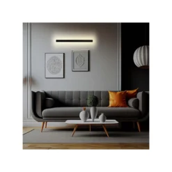 141cm 23W lineær udendørs væglampe, IP65, RA90, sort antracit, 150° lysspredning, 3000K - Kulør: Varm