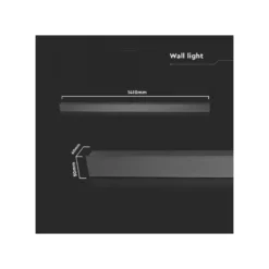 141cm 23W lineær udendørs væglampe, IP65, RA90, sort antracit, 150° lysspredning, 3000K - Kulør: Varm