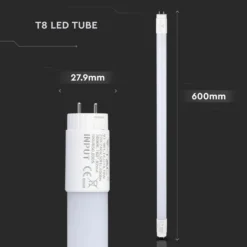 60cm / 10W T8 LED rør, Samsung LED chip, Kold hvid (6400K), 850 lumens, 160° spredning - VT-061.cw (restsalg)