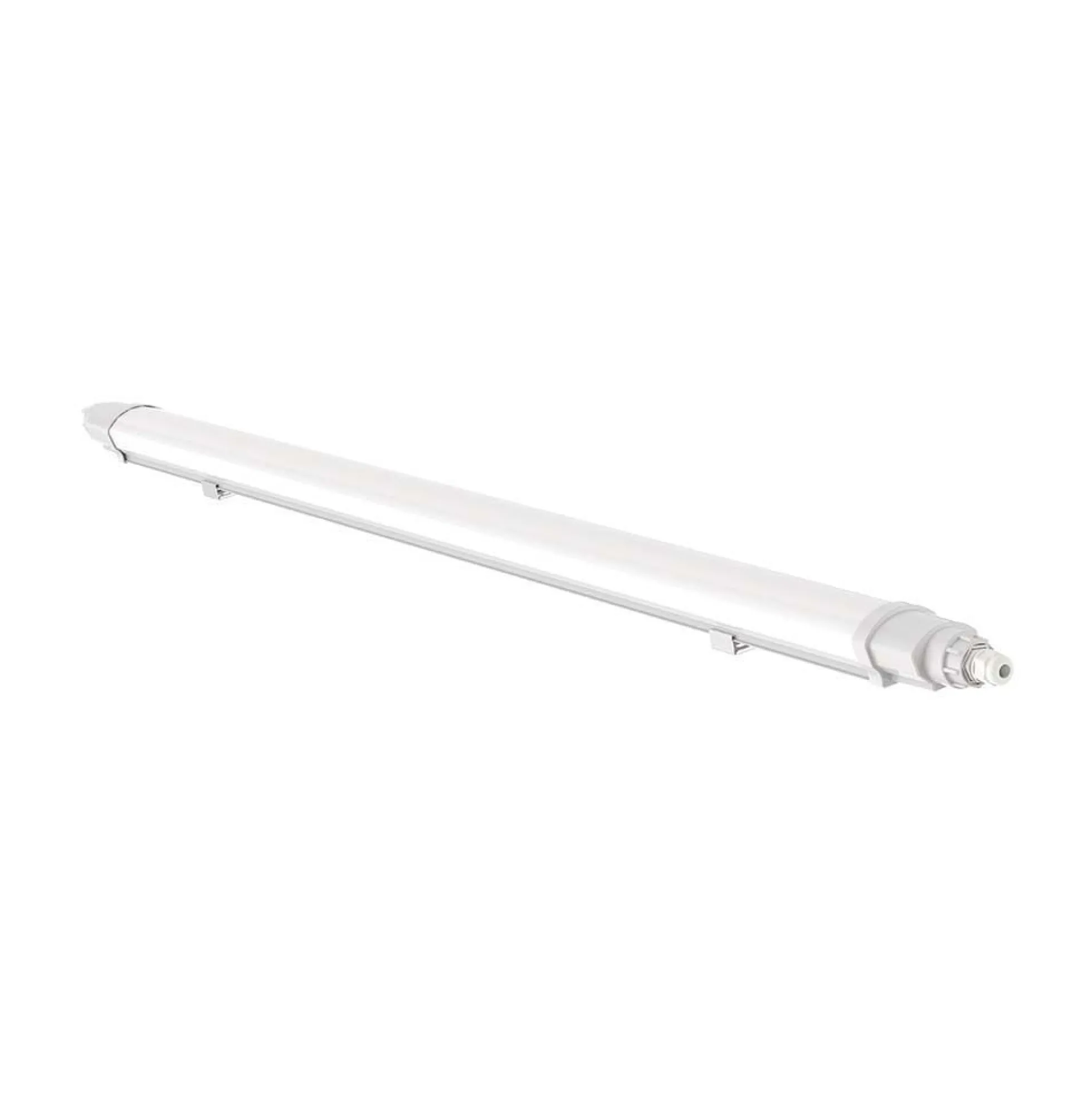 150 cm 48W vandtæt komplet LED armatur, gennemfortrådet, IP65, kold kulør