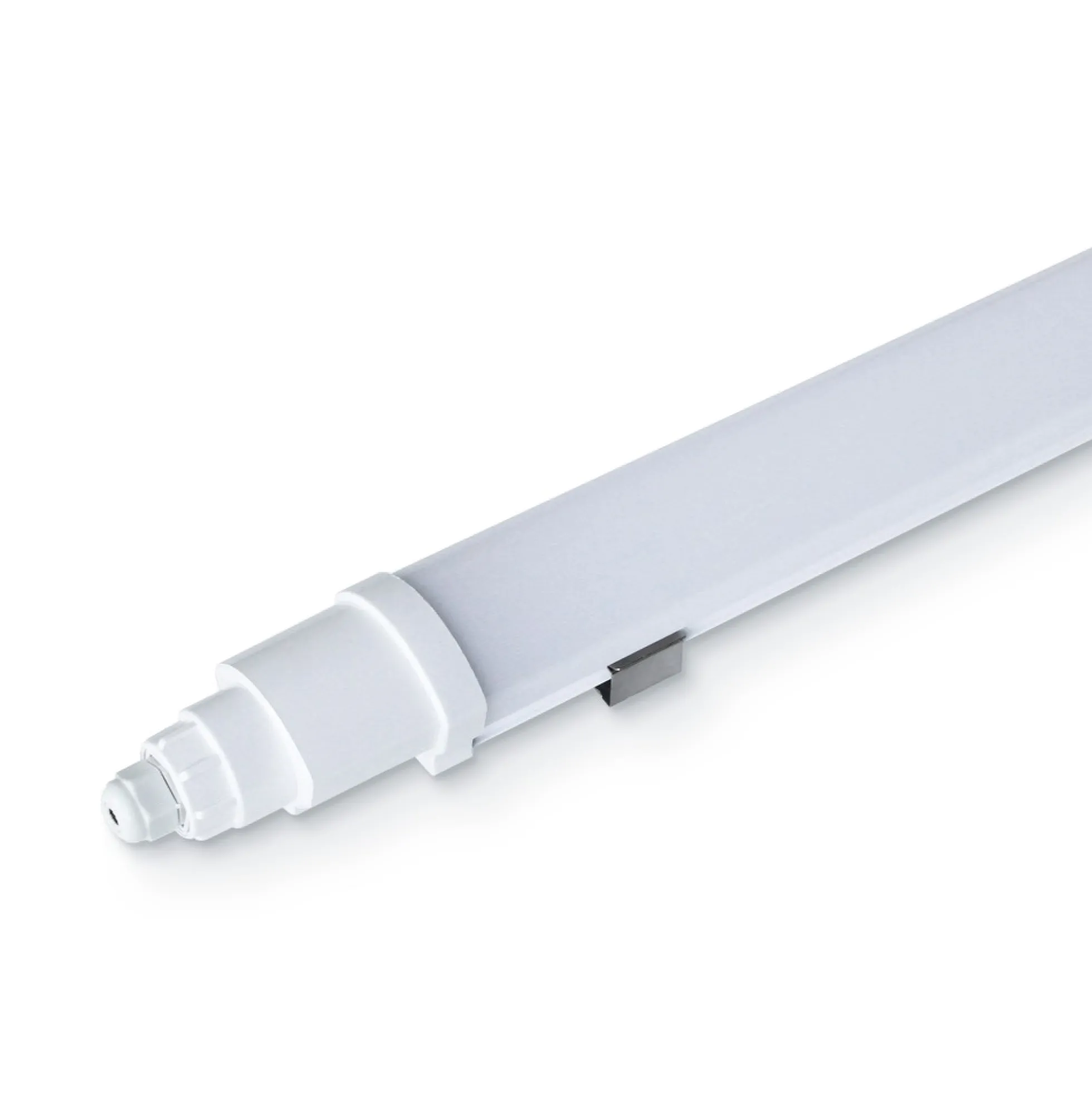150 cm 48W vandtæt komplet LED armatur, gennemfortrådet, IP65, kold kulør