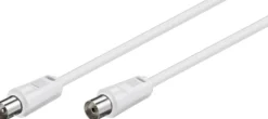 coax, M-F, 7.5 meter, hvid, 75 Ohm, dobbelt skærmet