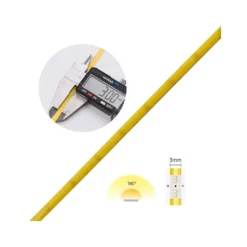 COB-LED strip, 5 meter, 7W/m, 3mm bredde, RA93, 24V DC, IP20, 400 LED pr. meter, varm kulør
