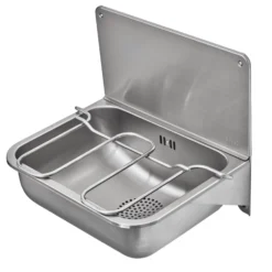 CONTURA rengøringsvask CU 44 GB, væghængt, rustfrit stål, 460 mm bredde, 335 mm dybde, 376 mm højde