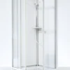 CONTURA SHOWER brusekabine, firkantet, 800 mm x 800 mm x 2010 mm, hvid profil, styren glas, skydedør