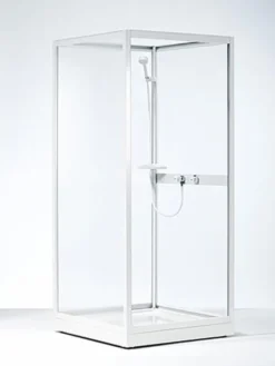 Contura Shower brusekabine, firkantet, 900x700x2010 mm, hvid profil, styren glas