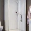CONTURA SHOWER brusekabine Next, firkantet, 900x700x2010mm, hvid profil, styren glas, skydedør
