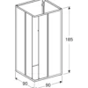 Contura Shower Next kabineoverdel NKH 99 VK, 90x90 cm, 190 cm høj, hvid/klar glas