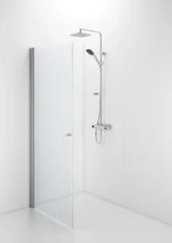 Contura Shower Space lige dør, mat profil/klart glas, SPNK 900, knopgreb