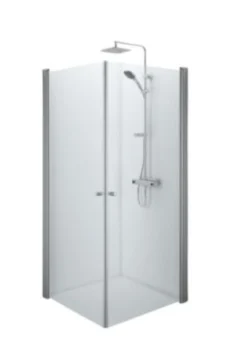 Contura Shower Space lige dør, mat profil/klart glas, SPNK 900, knopgreb