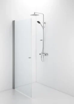 Contura Shower Space lige dør, mat profil/klart glas SPNK 850 knopgreb