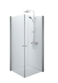 Contura Shower Space lige dør, mat profil/klart glas SPNK 850 knopgreb