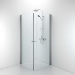 Contura Shower Space lige dør, mat profil/klart glas, SPNK 700, knopgreb
