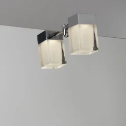 Cube spejllampe, krom