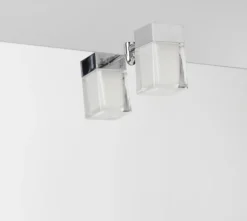 Cube spejllampe, krom