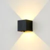 Cubic LED væglampe, 6W, dæmpbar, 3000K, IP65, sort - LEDlife