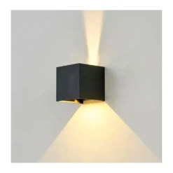 Cubic LED væglampe, 6W, dæmpbar, 3000K, IP65, sort - LEDlife
